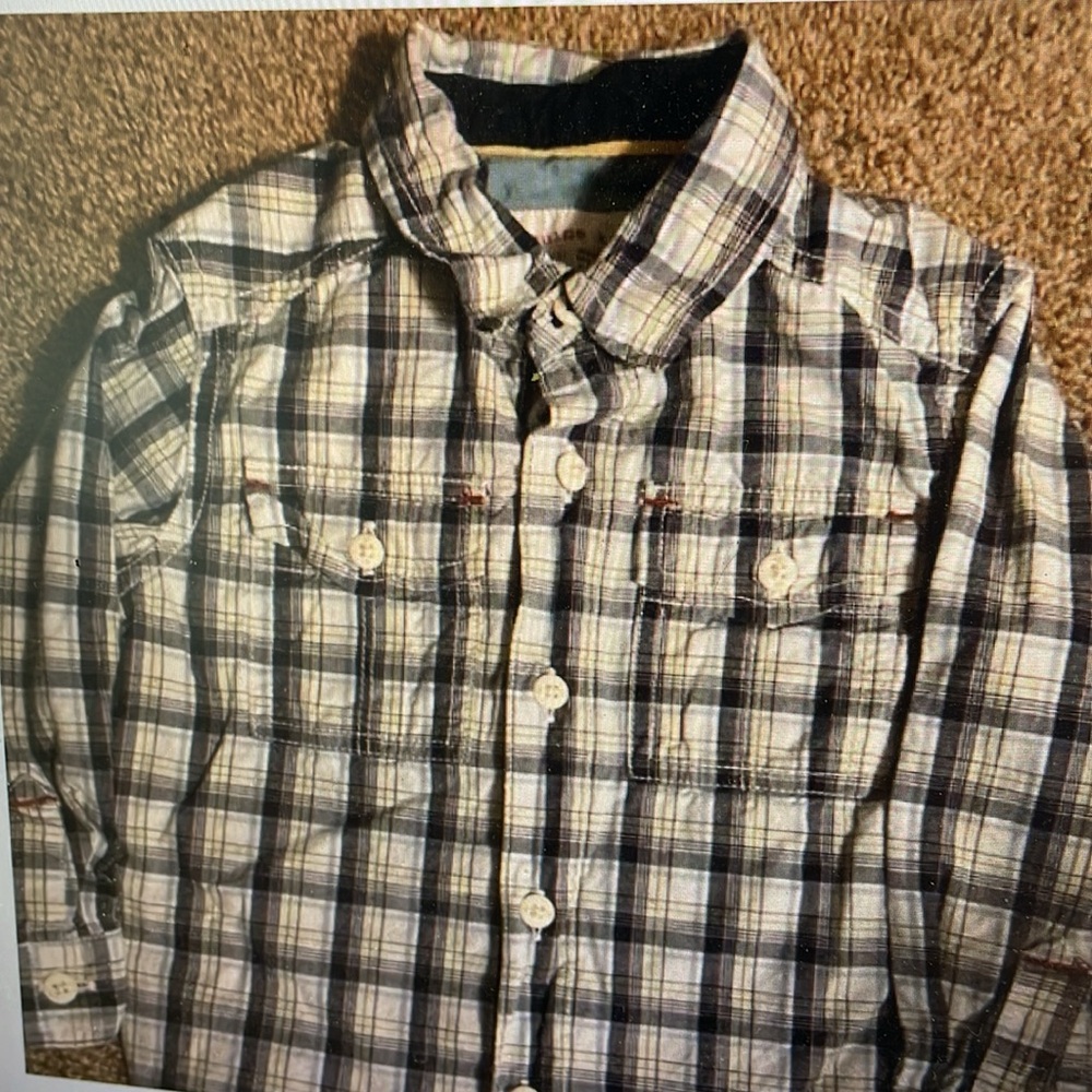 OshKosh B'gosh button down long sleeve plaid shirt 24M